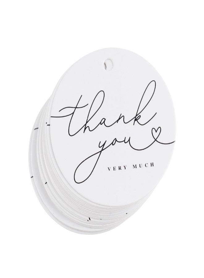 Kexinglu 120 Pack Thank You Gift Tags, 2.5" x 2.5" Round Pre-Punched Hole Hanging Bag Tag for Party Favors (Ribbon/Twine String is NOT Included) - Image 1